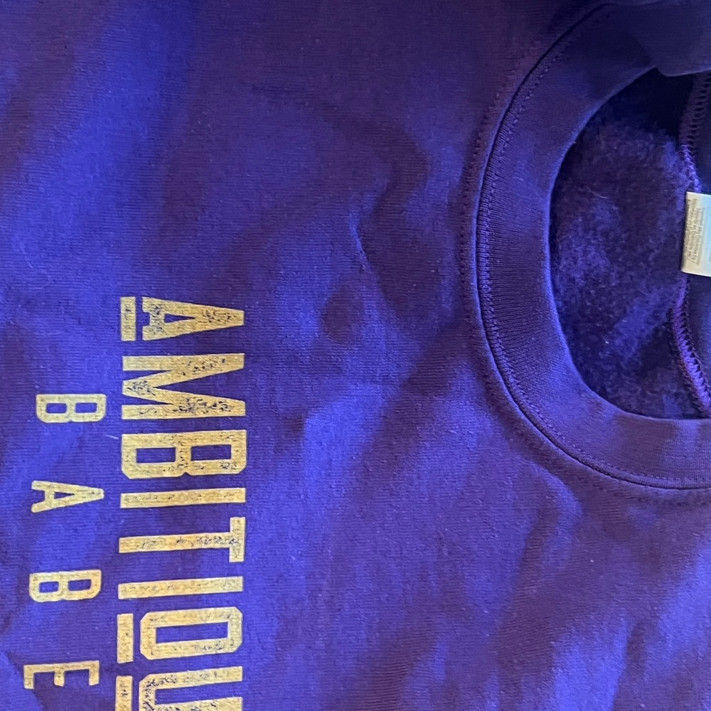 Ambitious Babe Purple Sweatshirt with Gold Print